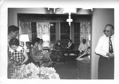 65 Judy (checked dress) Nub, Sandy on couch, Grandma Sessers, Aunt Gert, Herbert H, Uncle Elmer